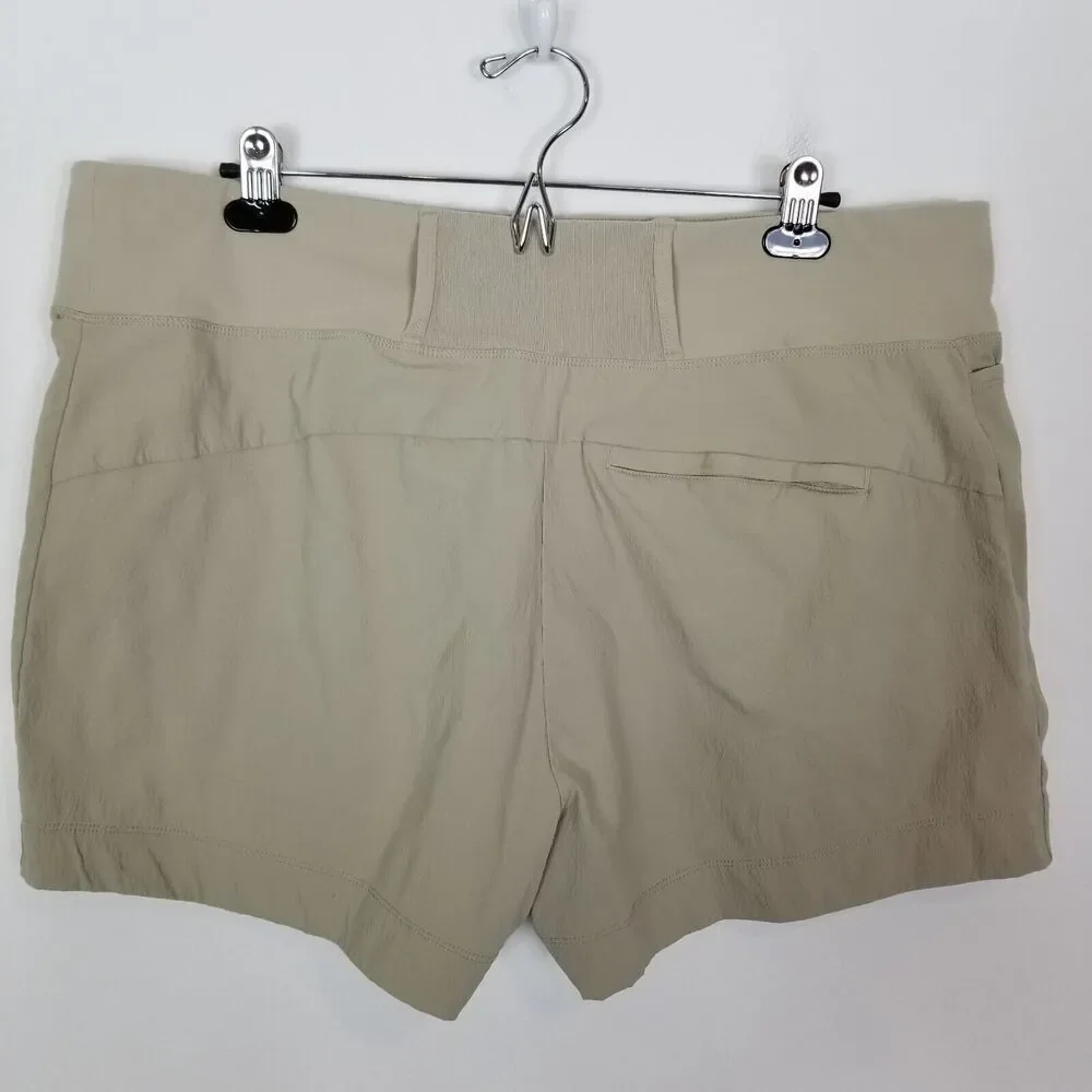 Athleta Women Trekkie‎ North Hiking shorts Sz 18 Beige Pull On Hiking Athletic